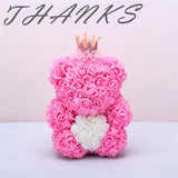 Valentine's Day Gift Big Eternal Rose Flower Handmade Teddy Bear