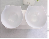 Double Cat Bowl With Raised Stand