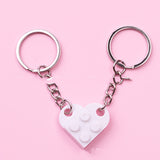 New Couples Heart Blocks Key Chain Valentines Day Gift