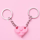 New Couples Heart Blocks Key Chain Valentines Day Gift