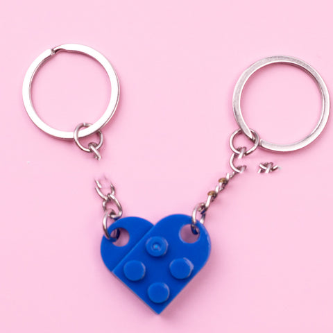 New Couples Heart Blocks Key Chain Valentines Day Gift