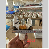 2024 Ghost Campfire Flickering Nightlight 2 Ghosts Roasting Plug Wall Spooky Fire Marshmallow Night Light For Halloween Decor