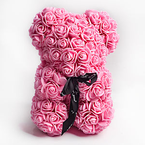 Valentine's Day Gift Big Eternal Rose Flower Handmade Teddy Bear