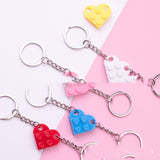 New Couples Heart Blocks Key Chain Valentines Day Gift