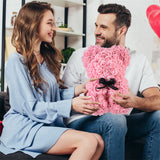 Valentine's Day Gift Big Eternal Rose Flower Handmade Teddy Bear