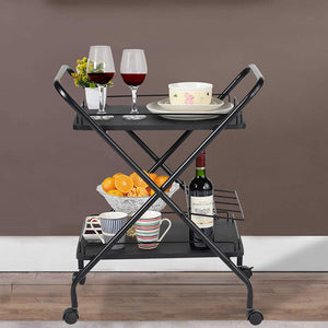 2-Tier Rolling Service Cart