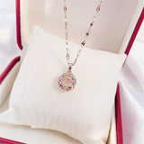 Valentines Day Gift Perfume Bottle Pendant Zircon Necklace