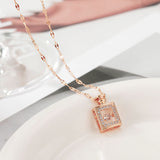 Valentines Day Gift Perfume Bottle Pendant Zircon Necklace