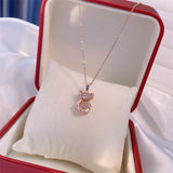 Valentines Day Gift Perfume Bottle Pendant Zircon Necklace