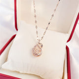 Valentines Day Gift Perfume Bottle Pendant Zircon Necklace