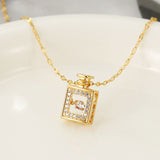 Valentines Day Gift Perfume Bottle Pendant Zircon Necklace