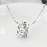 Valentines Day Gift Perfume Bottle Pendant Zircon Necklace