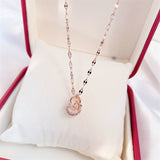 Valentines Day Gift Perfume Bottle Pendant Zircon Necklace