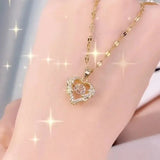 Valentines Day Gift Perfume Bottle Pendant Zircon Necklace