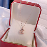 Valentines Day Gift Perfume Bottle Pendant Zircon Necklace