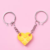 New Couples Heart Blocks Key Chain Valentines Day Gift