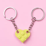 New Couples Heart Blocks Key Chain Valentines Day Gift