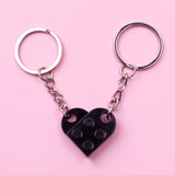 New Couples Heart Blocks Key Chain Valentines Day Gift