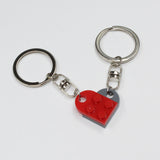 New Couples Heart Blocks Key Chain Valentines Day Gift