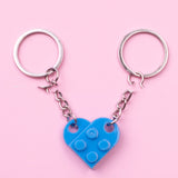 New Couples Heart Blocks Key Chain Valentines Day Gift