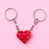 New Couples Heart Blocks Key Chain Valentines Day Gift